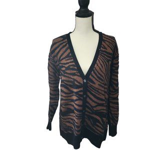 Banana Republic Fuzzy Animal Print Cardigan Sweater